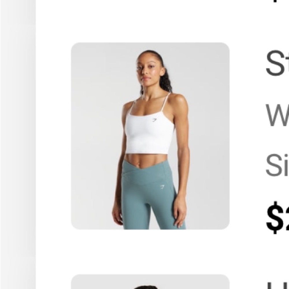 white strappy gymshark top